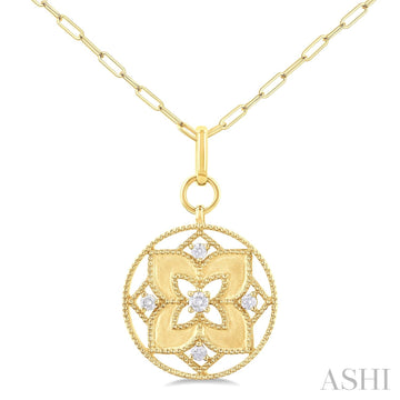 Diamond Floral Medallion Pendant